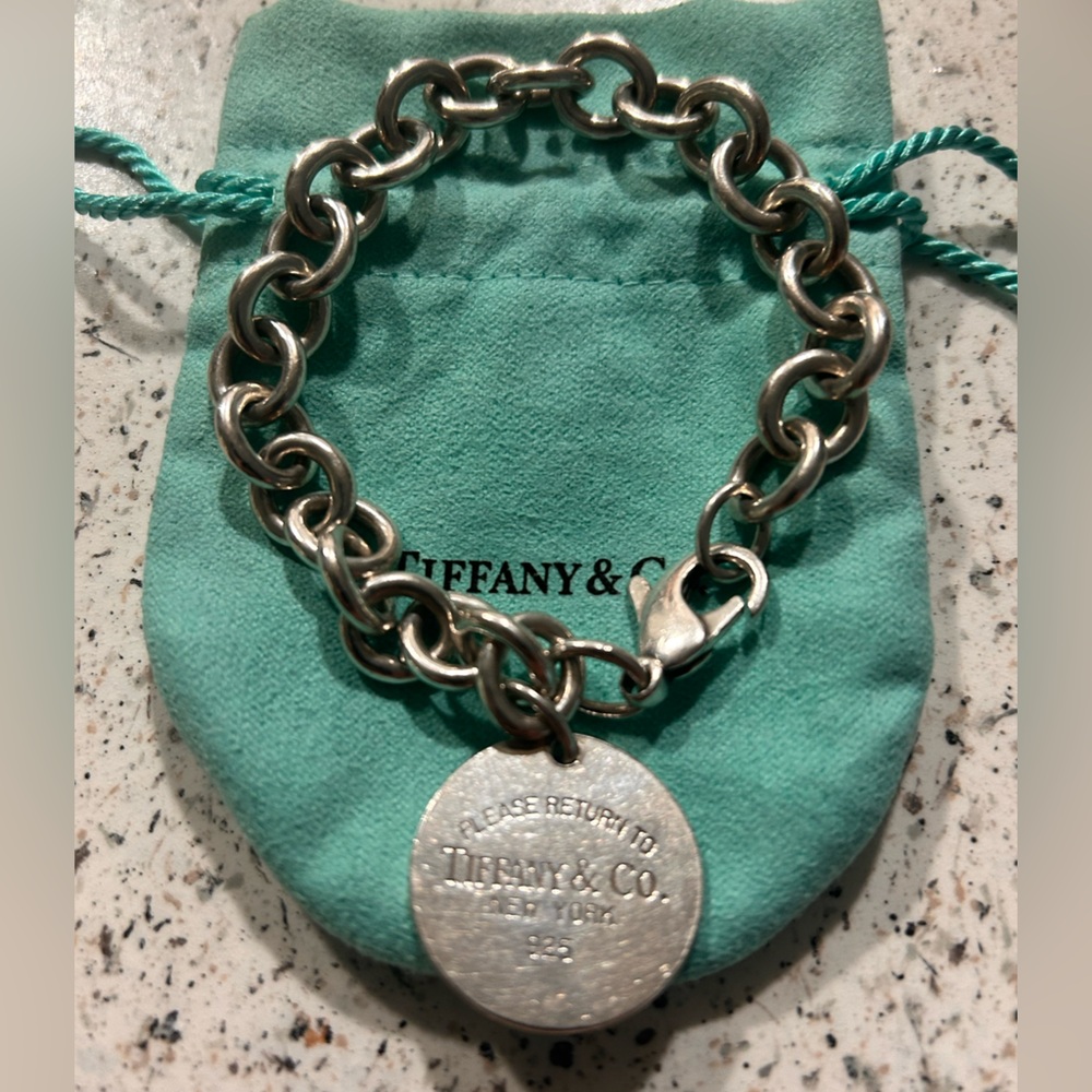 Y2K Tiffany & Co. Silver Dog Tag Bracelet 7’5